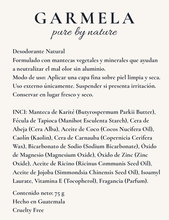 Desodorantes Garmela pure by nature